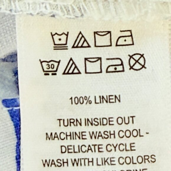 Martha Stewart Women 100% Linen Pull-on Wide Leg Floral Blue/White Pants XL NWOT - Picture 6 of 10